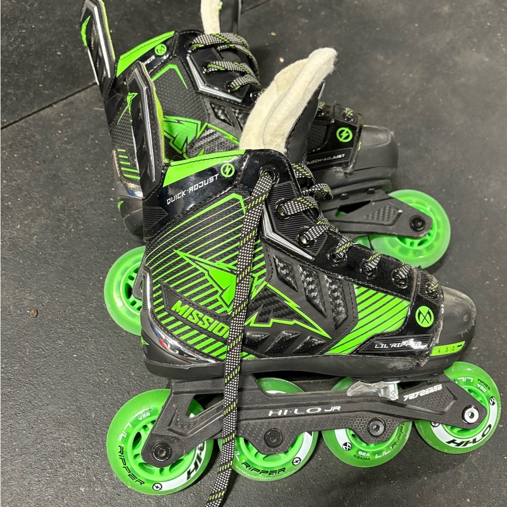 Kids Inline Skates - Black and Green